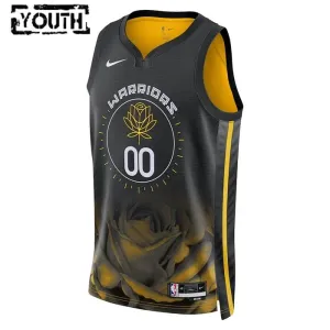 Maglia Golden State Warriors Personalizzata City Edition 2022-23 Swingman Nero - Bambino