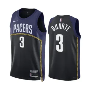 Maglia Indiana Pacers Chris Duarte 3 Black City Edition 2022-23 Swingman Navy - Uomo Maglia Indiana Pacers Chris Duarte 3 Black City Edition 2022-23 Swingman Navy - Uomo