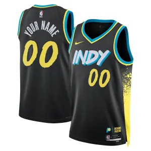 Maglia Indiana Pacers Personalizzata City Edition 2023-24 Swingman Nero - Uomo