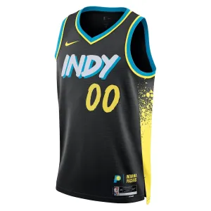 Maglia Indiana Pacers Personalizzata City Edition 2023-24 Swingman Nero - Uomo