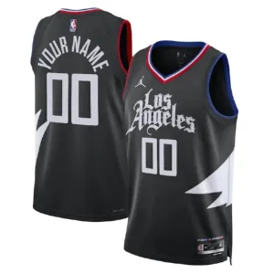 Maglia LA Clippers Jordan Personalizzata Statement Edition Swingman Nero - Uomo