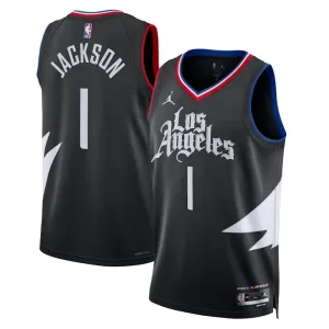 Maglia LA Clippers Jordan Reggie Jackson 1 Statement Edition Swingman Nero - Uomo Maglia LA Clippers Jordan Reggie Jackson 1 Statement Edition Swingman Nero - Uomo