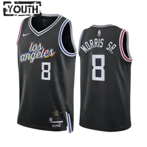 Maglia LA Clippers Marcus Morris SR 8 City Edition 2022-23 Swingman Nero - Bambino Maglia LA Clippers Marcus Morris SR 8 City Edition 2022-23 Swingman Nero - Bambino