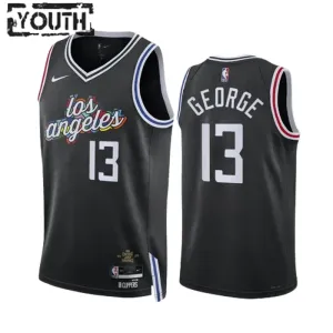 Maglia LA Clippers Paul George 13 City Edition 2022-23 Swingman Nero - Bambino Maglia LA Clippers Paul George 13 City Edition 2022-23 Swingman Nero - Bambino