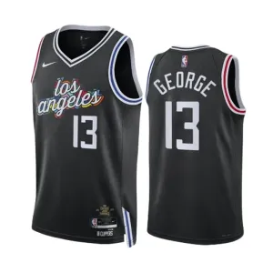 Maglia LA Clippers Paul George 13 City Edition 2022-23 Swingman Nero - Uomo Maglia LA Clippers Paul George 13 City Edition 2022-23 Swingman Nero - Uomo