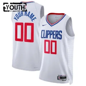 Maglia LA Clippers Personalizzata Association Edition Swingman Bianco - Bambino
