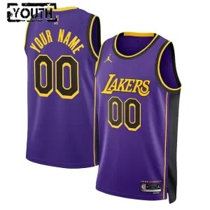 Maglia Los Angeles Lakers Jordan Personalizzata Statement Edition Swingman Blu - Bambino