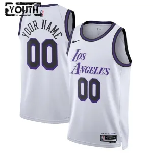 Maglia Los Angeles Lakers Personalizzata City Edition 2022-23 Swingman Bianco - Bambino
