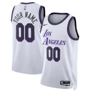 Maglia Los Angeles Lakers Personalizzata City Edition 2022-23 Swingman Bianco - Uomo