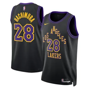 Maglia Los Angeles Lakers Rui Hachimura City Edition 2023-24 Swingman Nero - Uomo