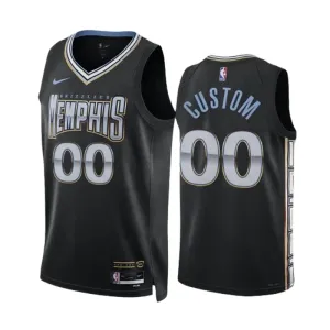 Maglia Memphis Grizzlies Personalizzata City Edition 2022-23 Swingman Nero - Uomo Maglia Memphis Grizzlies Personalizzata City Edition 2022-23 Swingman Nero - Uomo