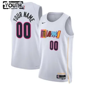 Maglia Miami Heat Personalizzata City Edition 2022-23 Swingman Bianco - Bambino