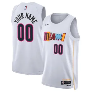 Maglia Miami Heat Personalizzata City Edition 2022-23 Swingman Bianco - Uomo