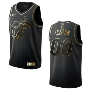 Maglia Miami Heat Personalizzata Golden Edition Swingman Nero - Uomo Maglia Miami Heat Personalizzata Golden Edition Swingman Nero - Uomo
