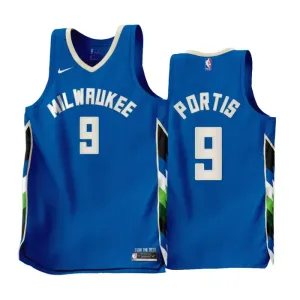 Maglia Milwaukee Bucks Bobby Portis JR 9 City Edition 2022-23 Swingman Blu - Uomo Maglia Milwaukee Bucks Bobby Portis JR 9 City Edition 2022-23 Swingman Blu - Uomo