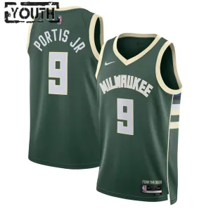 Maglia Milwaukee Bucks Bobby Portis JR 9 Icon Edition Swingman Verde - Bambino