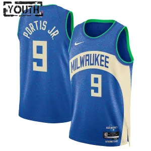 Maglia Milwaukee Bucks Bobby Portis Jr City Edition 2023-24 Swingman Royal - Bambino