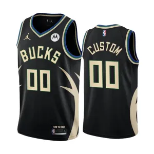 Maglia Milwaukee Bucks Jordan Personalizzata Statement Edition Swingman Nero - Uomo Maglia Milwaukee Bucks Jordan Personalizzata Statement Edition Swingman Nero - Uomo