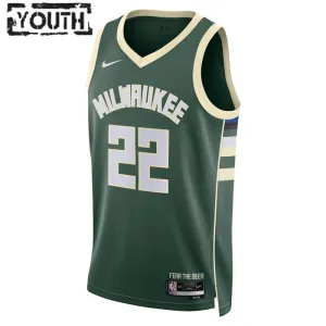 Maglia Milwaukee Bucks Khris Middleton 22 Icon Edition Swingman Verde - Bambino