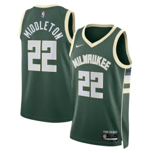Maglia Milwaukee Bucks Khris Middleton 22 Icon Edition Swingman Verde - Uomo