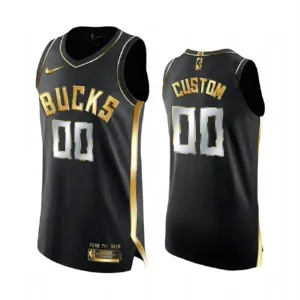 Maglia Milwaukee Bucks Limited Personalizzata Golden Edition Swingman Nero - Uomo Maglia Milwaukee Bucks Limited Personalizzata Golden Edition Swingman Nero - Uomo