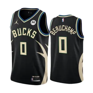 Maglia Milwaukee Bucks Marjon Beauchamp 0 Jordan Statement Edition Swingman Nero - Uomo Maglia Milwaukee Bucks Marjon Beauchamp 0 Jordan Statement Edition Swingman Nero - Uomo