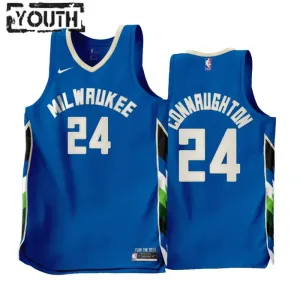 Maglia Milwaukee Bucks Pat Connaughton 24 City Edition 2022-23 Swingman Blu - Bambino Maglia Milwaukee Bucks Pat Connaughton 24 City Edition 2022-23 Swingman Blu - Bambino