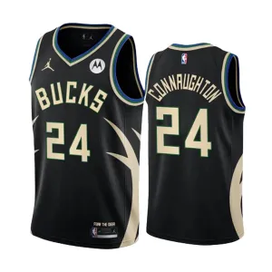 Maglia Milwaukee Bucks Pat Connaughton 24 Jordan Statement Edition Swingman Nero - Uomo Maglia Milwaukee Bucks Pat Connaughton 24 Jordan Statement Edition Swingman Nero - Uomo