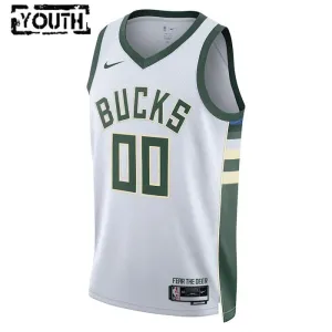 Maglia Milwaukee Bucks Personalizzata Association Edition Swingman Bianco - Bambino