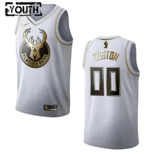 Maglia Milwaukee Bucks Personalizzata Golden Edition Swingman Bianco - Bambino Maglia Milwaukee Bucks Personalizzata Golden Edition Swingman Bianco - Bambino