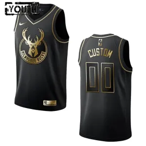 Maglia Milwaukee Bucks Personalizzata Golden Edition Swingman Nero - Bambino Maglia Milwaukee Bucks Personalizzata Golden Edition Swingman Nero - Bambino
