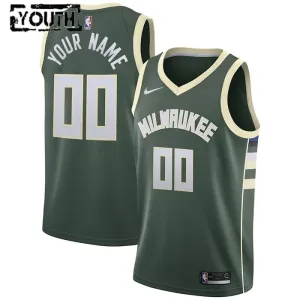 Maglia Milwaukee Bucks Personalizzata Icon Edition Swingman Verde - Bambino