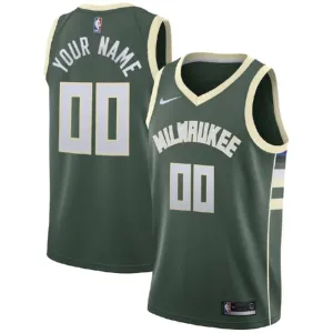Maglia Milwaukee Bucks Personalizzata Icon Edition Swingman Verde - Uomo