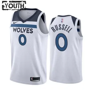 Maglia Minnesota Timberwolves D Angelo Russell 0 Association Edition Swingman Bianco - Bambino Maglia Minnesota Timberwolves D Angelo Russell 0 Association Edition Swingman Bianco - Bambino