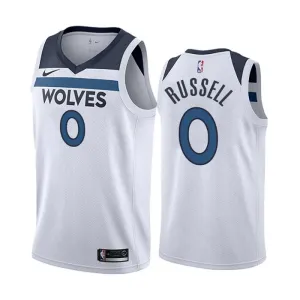 Maglia Minnesota Timberwolves D Angelo Russell 0 Association Edition Swingman Bianco - Uomo Maglia Minnesota Timberwolves D Angelo Russell 0 Association Edition Swingman Bianco - Uomo
