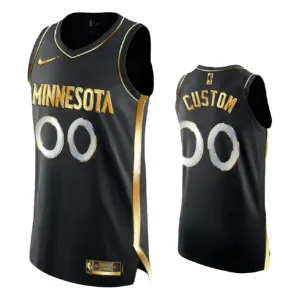 Maglia Minnesota Timberwolves Limited Personalizzata Golden Edition Swingman Nero - Uomo Maglia Minnesota Timberwolves Limited Personalizzata Golden Edition Swingman Nero - Uomo
