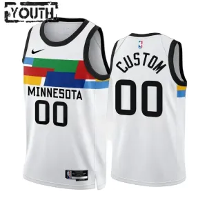 Maglia Minnesota Timberwolves Personalizzata City Edition 2022-23 Swingman Bianco - Bambino Maglia Minnesota Timberwolves Personalizzata City Edition 2022-23 Swingman Bianco - Bambino