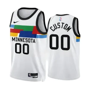 Maglia Minnesota Timberwolves Personalizzata City Edition 2022-23 Swingman Bianco - Uomo Maglia Minnesota Timberwolves Personalizzata City Edition 2022-23 Swingman Bianco - Uomo