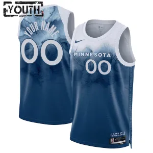 Maglia Minnesota Timberwolves Personalizzata City Edition 2023-24 Swingman Blu - Bambino