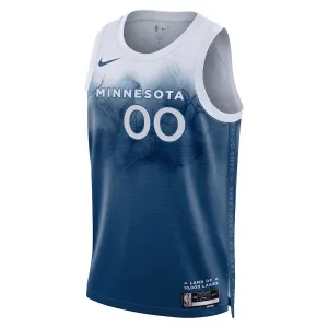 Maglia Minnesota Timberwolves Personalizzata City Edition 2023-24 Swingman Blu - Uomo