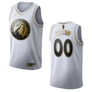 Maglia Minnesota Timberwolves Personalizzata Golden Edition Swingman Bianco - Uomo Maglia Minnesota Timberwolves Personalizzata Golden Edition Swingman Bianco - Uomo