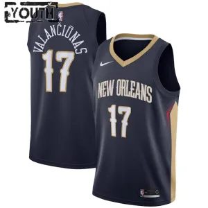 Maglia New Orleans Pelicans jonas valanciunas 17 Icon Edition Swingman Navy - Bambino