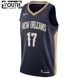 Maglia New Orleans Pelicans jonas valanciunas 17 Icon Edition Swingman Navy - Bambino
