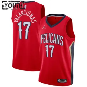 Maglia New Orleans Pelicans Jordan jonas valanciunas 17 Statement Edition Swingman Rosso - Bambino