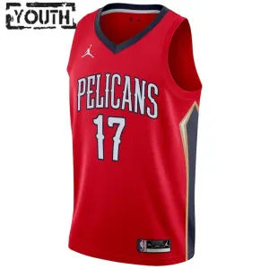 Maglia New Orleans Pelicans Jordan jonas valanciunas 17 Statement Edition Swingman Rosso - Bambino