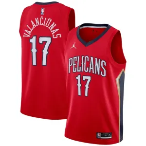 Maglia New Orleans Pelicans Jordan jonas valanciunas 17 Statement Edition Swingman Rosso - Uomo