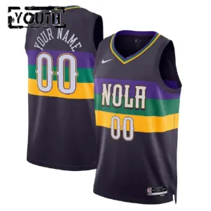 Maglia New Orleans Pelicans Personalizzata City Edition 2022-23 Swingman Nero - Bambino