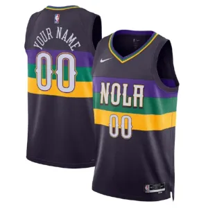 Maglia New Orleans Pelicans Personalizzata City Edition 2022-23 Swingman Nero - Uomo
