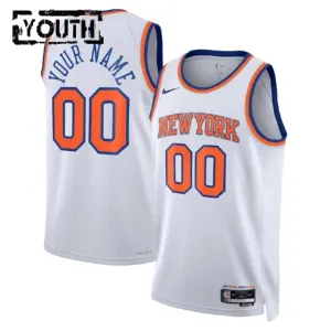 Maglia New York Knicks Personalizzata Association Edition Swingman Bianco - Bambino