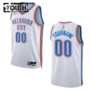 Maglia Oklahoma City Thunder Personalizzata Association Edition 2022-23 Swingman Bianco - Bambino Maglia Oklahoma City Thunder Personalizzata Association Edition 2022-23 Swingman Bianco - Bambino